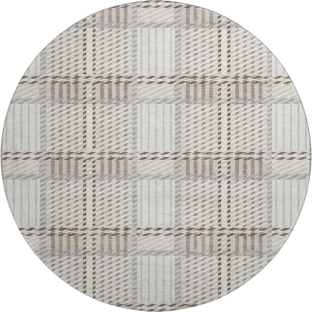 Premium Machine Washable Mayfield AMF1000 Ivory 8' x 8' Round Rug
