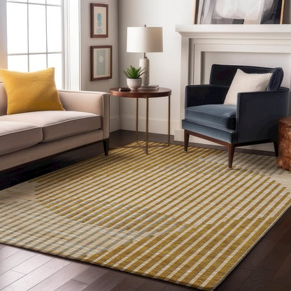 Premium Machine Washable Mayfield AMF1001 Gold 2'6" x 3'10" Rug
