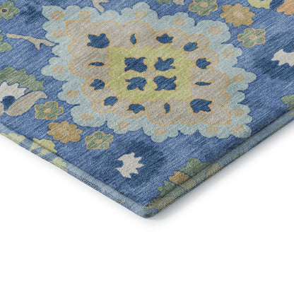 Premium Machine Washable Mayfield AMF1002 Blue 1'8" x 2'6" Rug