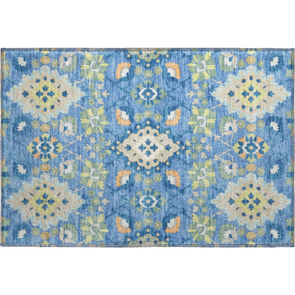 Premium Machine Washable Mayfield AMF1002 Blue 1'8" x 2'6" Rug