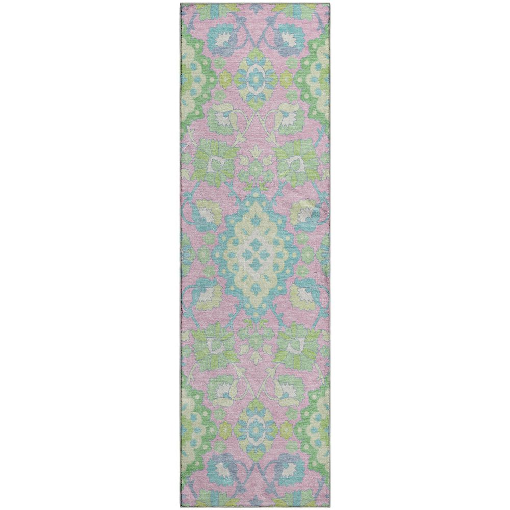 Premium Machine Washable Mayfield AMF1002 Pink 2'3" x 7'6" Runner Rug