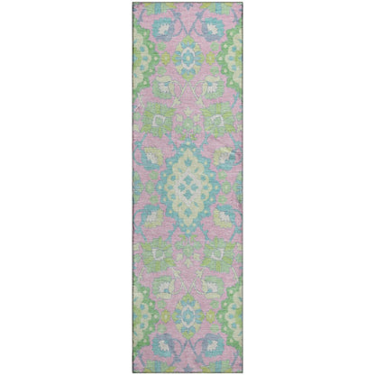 Premium Machine Washable Mayfield AMF1002 Pink 2'3" x 7'6" Runner Rug