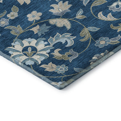 Premium Machine Washable Mayfield AMF1006 Navy 1'8" x 2'6" Rug