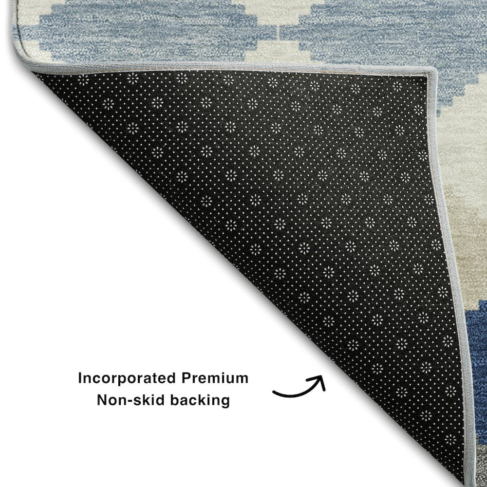Premium Machine Washable Mayfield AMF1007 Navy 1'8" x 2'6" Rug