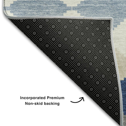 Premium Machine Washable Mayfield AMF1007 Navy 1'8" x 2'6" Rug