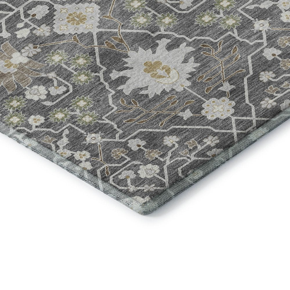 Premium Machine Washable Mayfield AMF1009 Charcoal 1'8" x 2'6" Rug