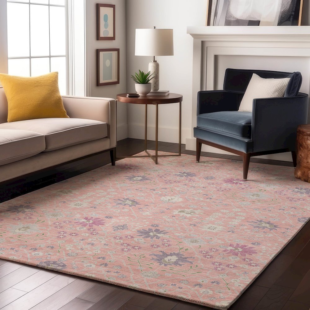 Premium Machine Washable Mayfield AMF1009 Pink 2'6" x 3'10" Rug