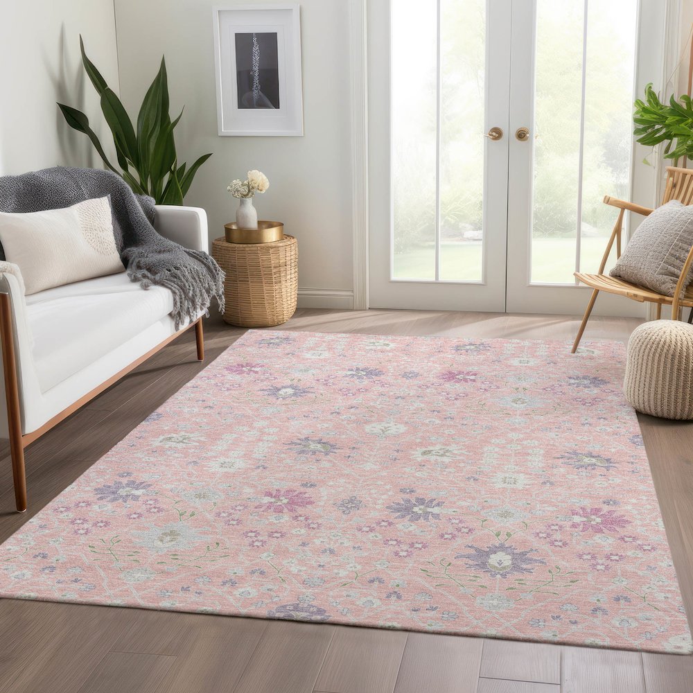 Premium Machine Washable Mayfield AMF1009 Pink 2'6" x 3'10" Rug