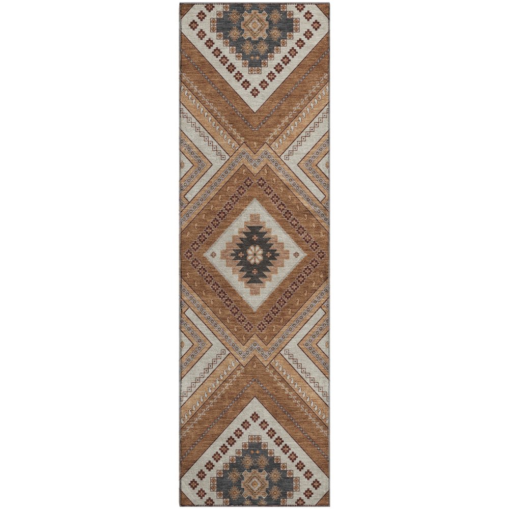 Premium Machine Washable Mayfield AMF1010 Copper 2'3" x 7'6" Runner Rug