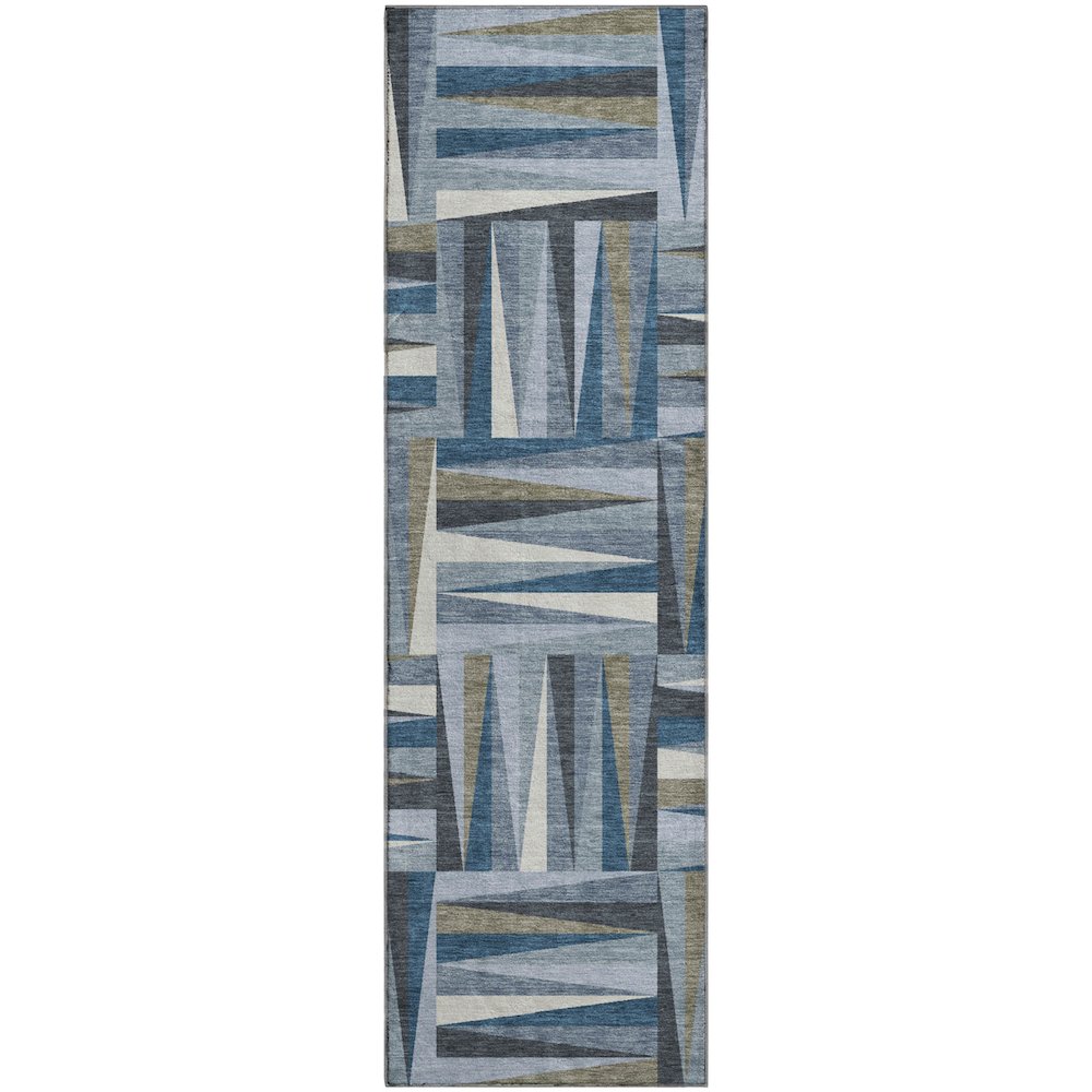 Premium Machine Washable Mayfield AMF1012 Denim 2'3" x 7'6" Runner Rug