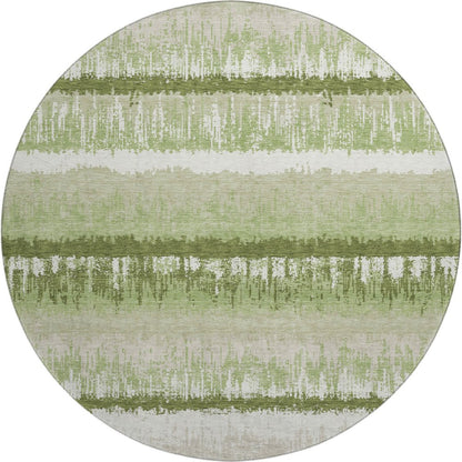 Premium Machine Washable Mayfield AMF1013 Aloe 8' x 8' Round Rug