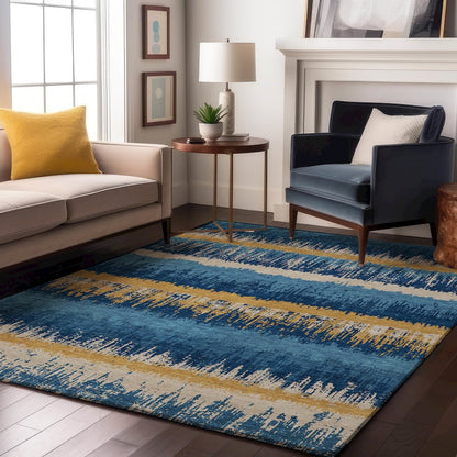 Premium Machine Washable Mayfield AMF1013 Navy 2'6" x 3'10" Rug