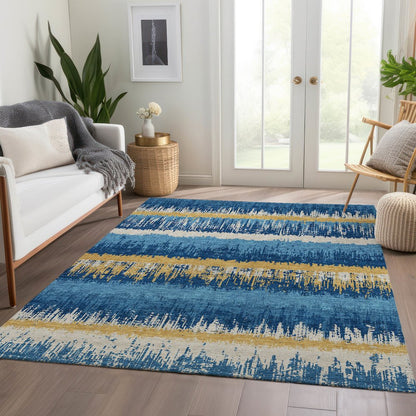 Premium Machine Washable Mayfield AMF1013 Navy 2'6" x 3'10" Rug