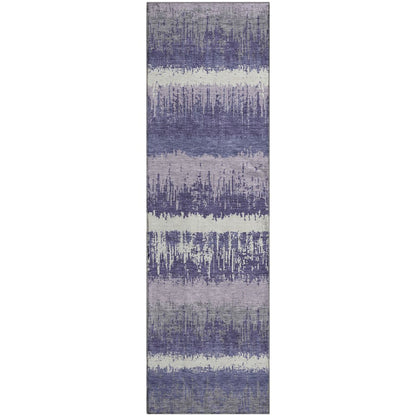 Premium Machine Washable Mayfield AMF1013 Purple 2'3" x 7'6" Runner Rug