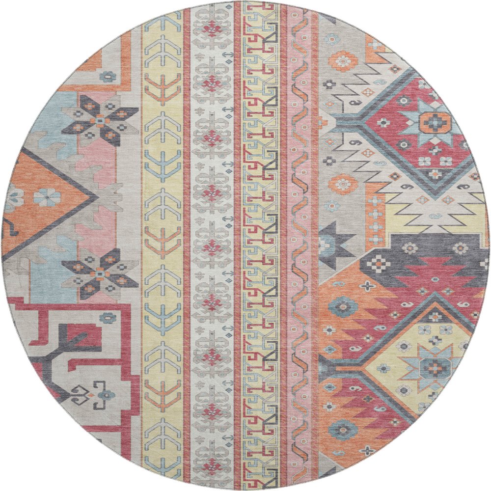 Premium Machine Washable Mayfield AMF1015 Linen 8' x 8' Round Rug