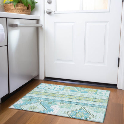 Premium Machine Washable Mayfield AMF1015 Mint 1'8" x 2'6" Rug