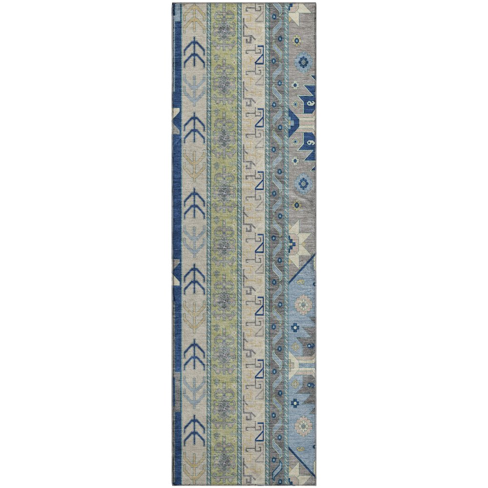 Premium Machine Washable Mayfield AMF1015 Navy 2'3" x 7'6" Runner Rug