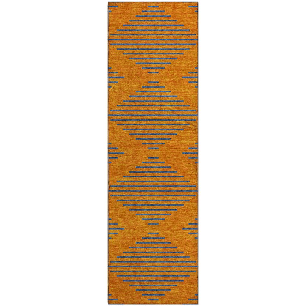 Premium Machine Washable Mayfield AMF1017 Orange 2'3" x 7'6" Runner Rug