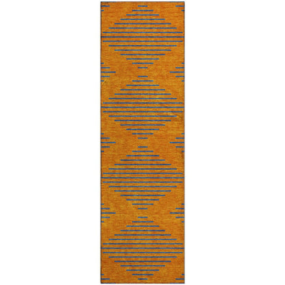 Premium Machine Washable Mayfield AMF1017 Orange 2'3" x 7'6" Runner Rug