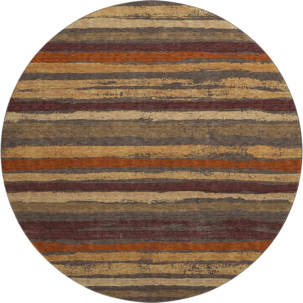 Premium Machine Washable Mayfield AMF1019 Chocolate 8' x 8' Round Rug