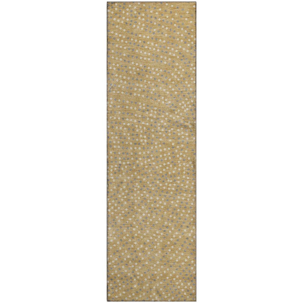 Premium Machine Washable Mayfield AMF1021 Gold 2'3" x 7'6" Runner Rug