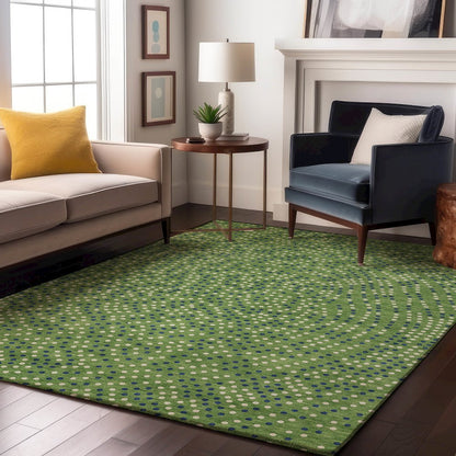 Premium Machine Washable Mayfield AMF1021 Green 2'6" x 3'10" Rug