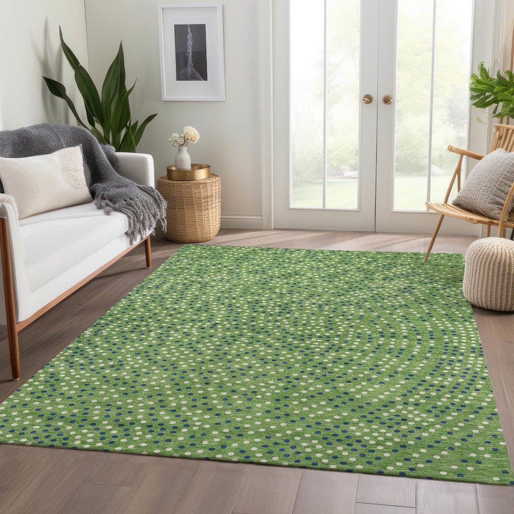 Premium Machine Washable Mayfield AMF1021 Green 2'6" x 3'10" Rug
