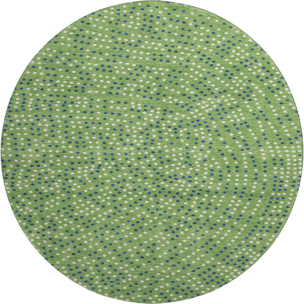 Premium Machine Washable Mayfield AMF1021 Green 8' x 8' Round Rug