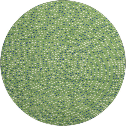 Premium Machine Washable Mayfield AMF1021 Green 8' x 8' Round Rug