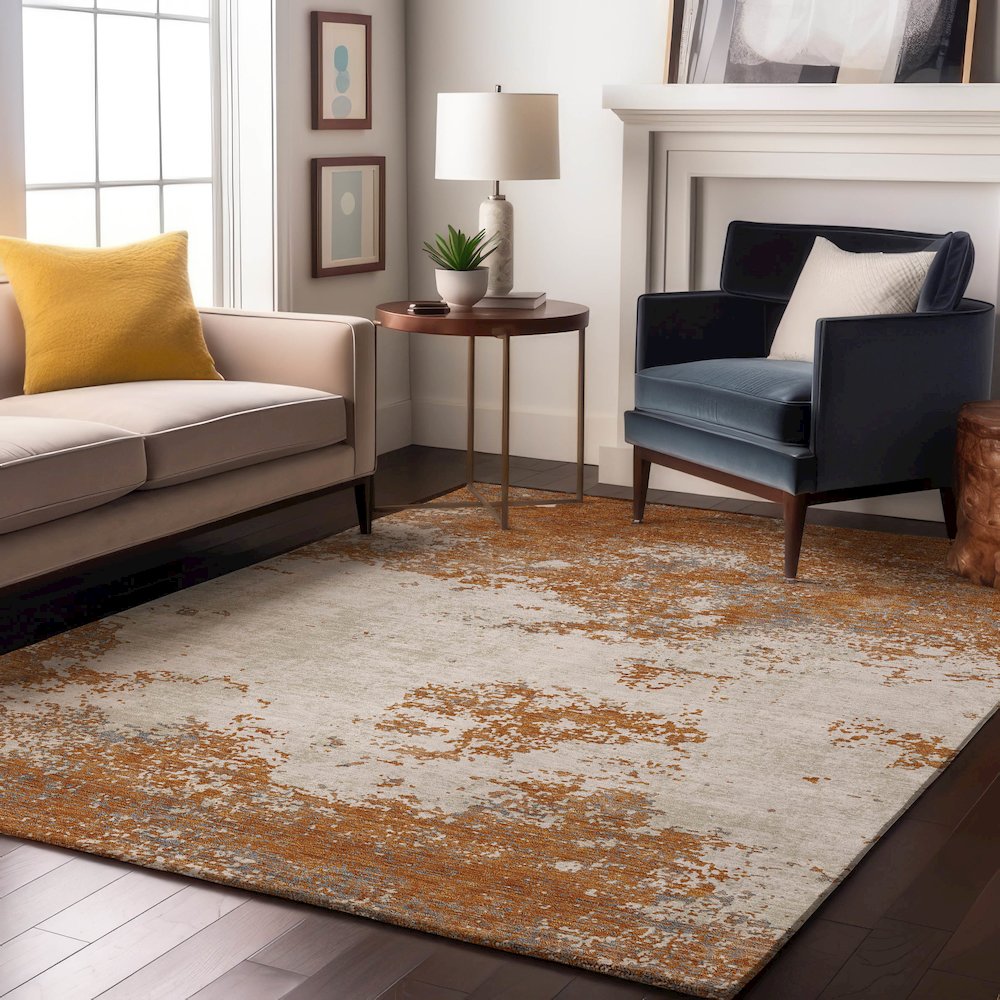 Premium Machine Washable Mayfield AMF1027 Copper 2'6" x 3'10" Rug