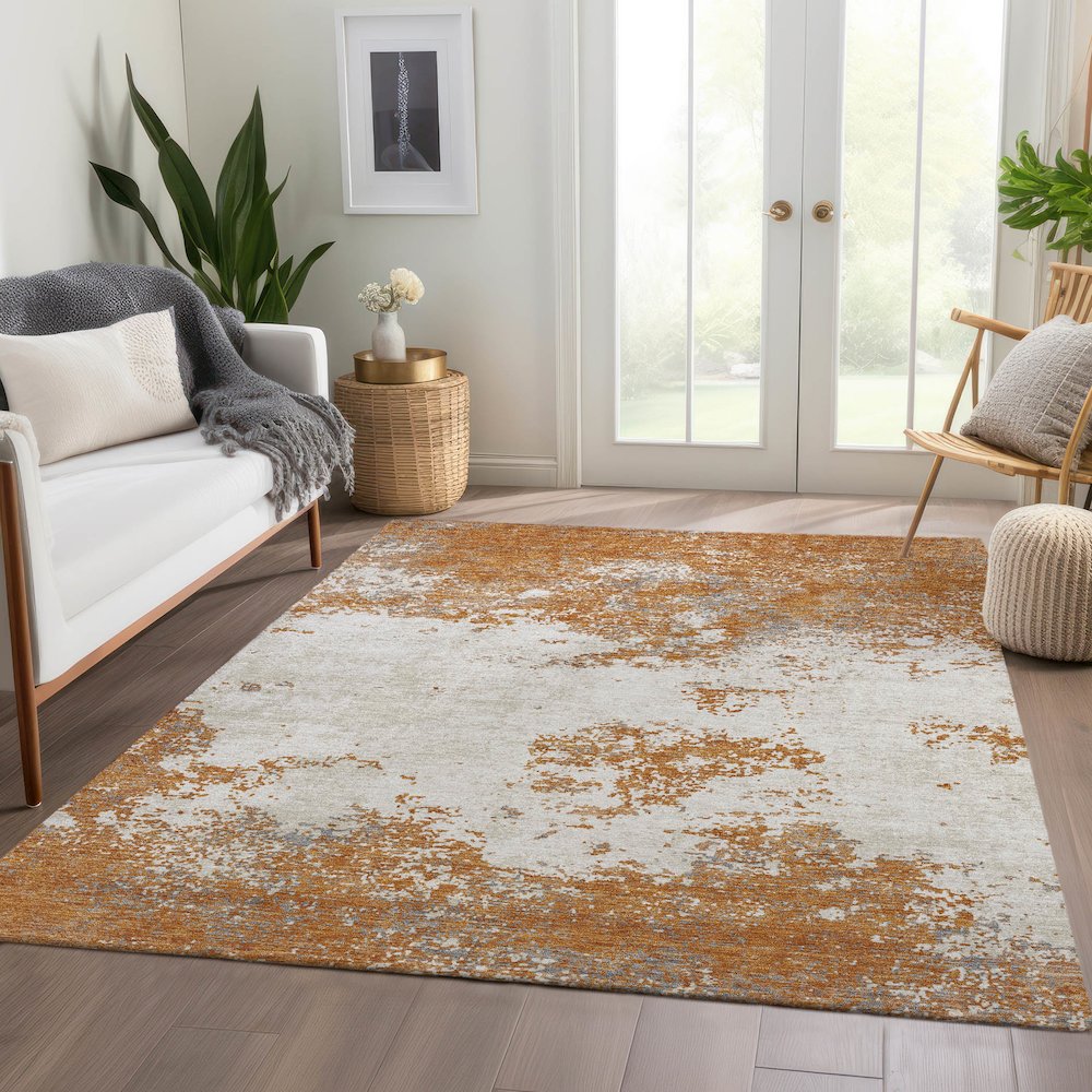 Premium Machine Washable Mayfield AMF1027 Copper 2'6" x 3'10" Rug
