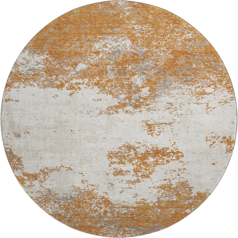 Premium Machine Washable Mayfield AMF1027 Copper 8' x 8' Round Rug