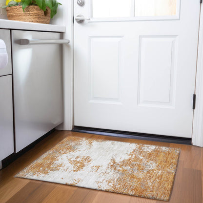 Premium Machine Washable Mayfield AMF1027 Copper 1'8" x 2'6" Rug