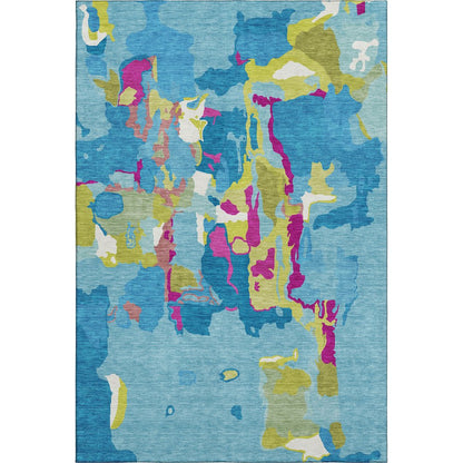Premium Machine Washable Mayfield AMF1028 Aqua 2'6" x 3'10" Rug