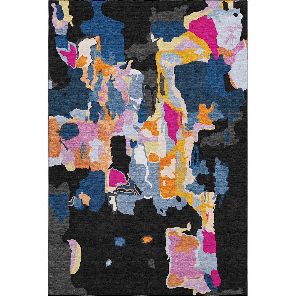 Premium Machine Washable Mayfield AMF1028 Black 2'6" x 3'10" Rug