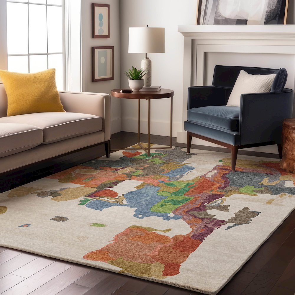 Premium Machine Washable Mayfield AMF1028 Ivory 2'6" x 3'10" Rug