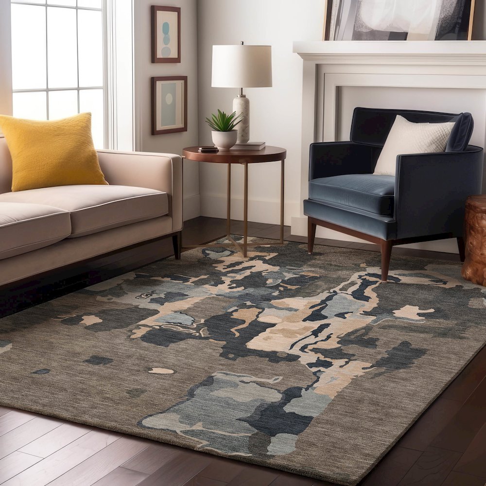 Premium Machine Washable Mayfield AMF1028 Taupe 2'6" x 3'10" Rug