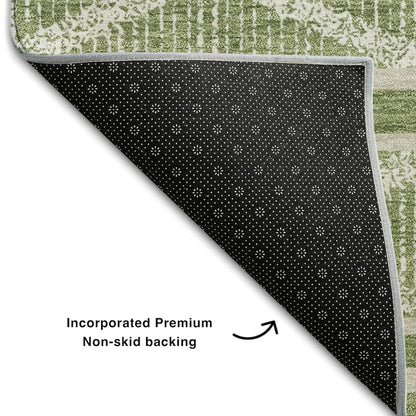 Premium Machine Washable Mayfield AMF1029 Green 1'8" x 2'6" Rug