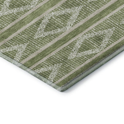 Premium Machine Washable Mayfield AMF1029 Green 1'8" x 2'6" Rug
