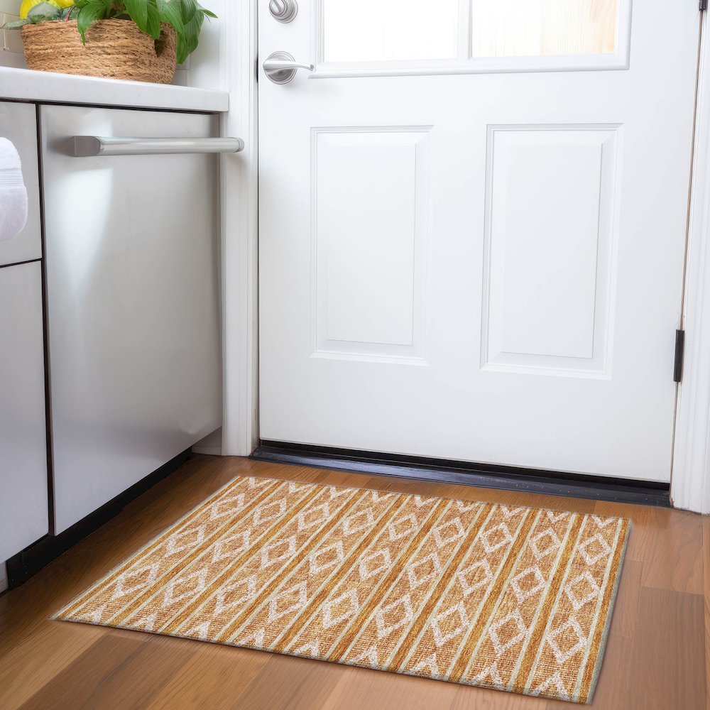Premium Machine Washable Mayfield AMF1029 Paprika 1'8" x 2'6" Rug