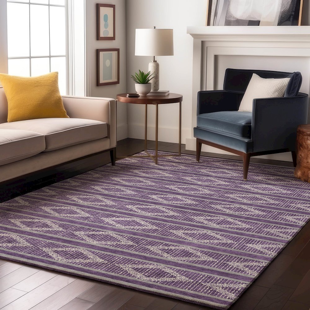 Premium Machine Washable Mayfield AMF1029 Purple 2'6" x 3'10" Rug