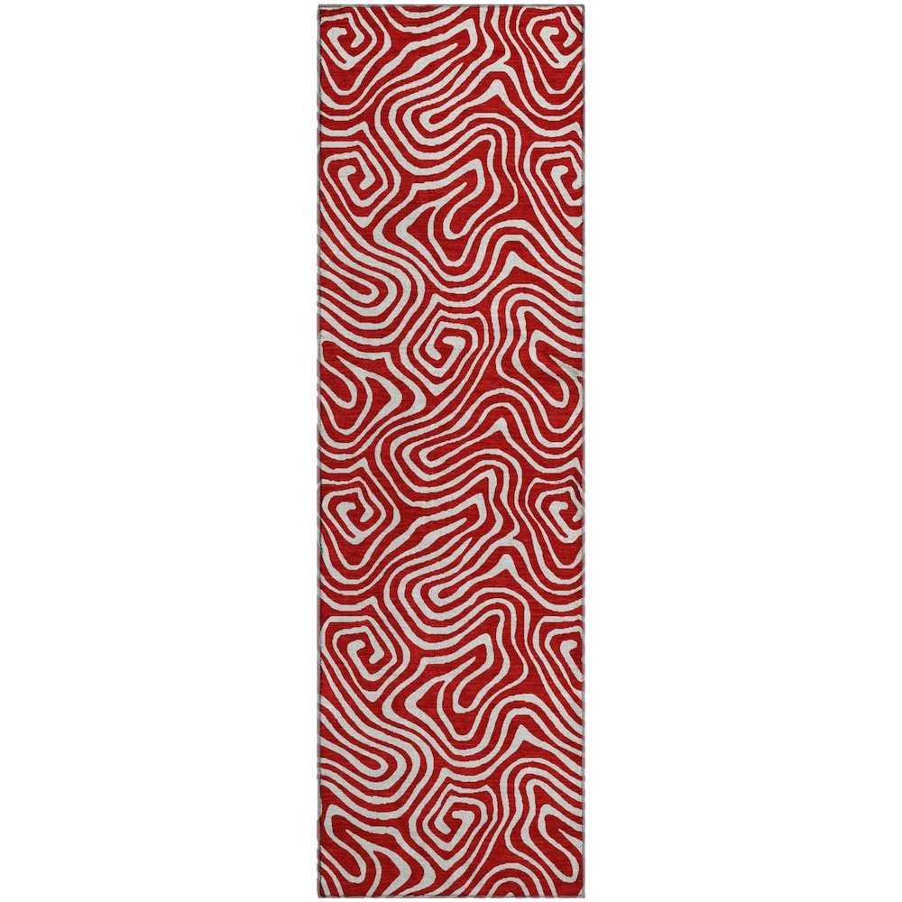 Premium Machine Washable Mayfield AMF1030 Red 2'3" x 7'6" Runner Rug