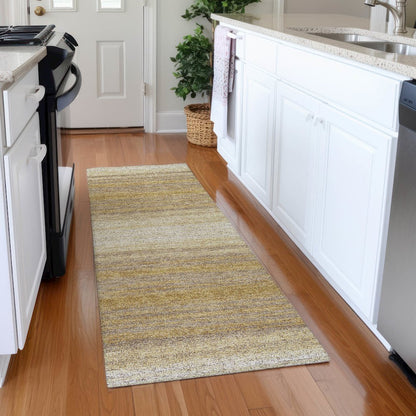 Premium Machine Washable Mayfield AMF1033 Gold 2'3" x 7'6" Runner Rug