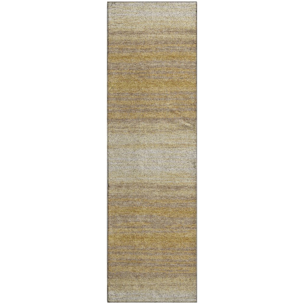 Premium Machine Washable Mayfield AMF1033 Gold 2'3" x 7'6" Runner Rug