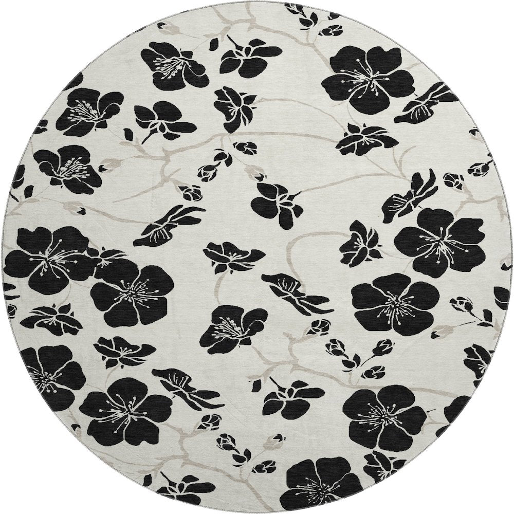 Premium Machine Washable Mayfield AMF1034 Ivory 8' x 8' Round Rug