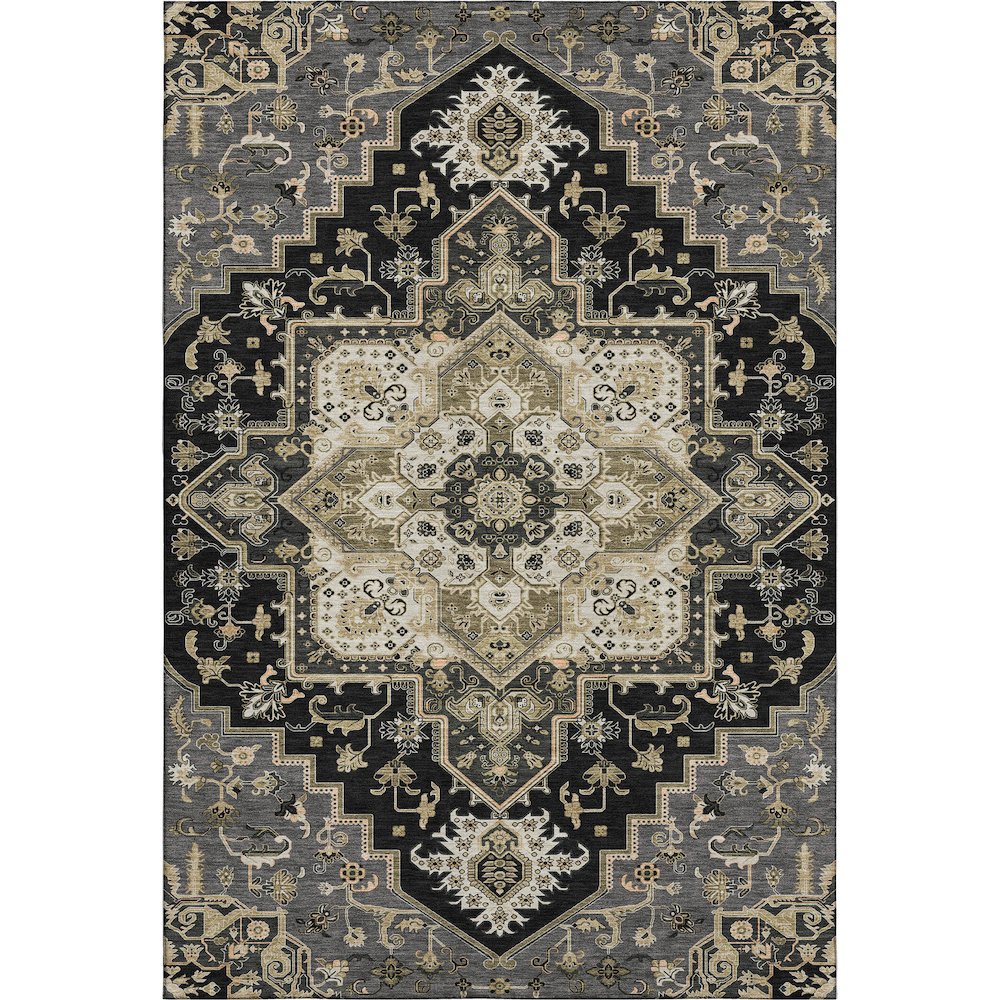 Premium Machine Washable Mayfield AMF1036 Black 2'6" x 3'10" Rug