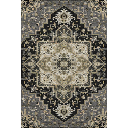 Premium Machine Washable Mayfield AMF1036 Black 2'6" x 3'10" Rug
