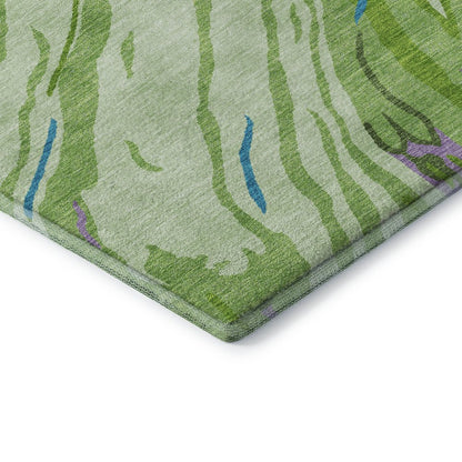 Premium Machine Washable Mayfield AMF1037 Green 1'8" x 2'6" Rug