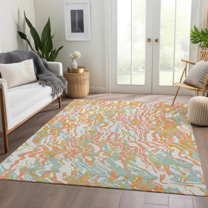 Premium Machine Washable Mayfield AMF1038 Coral 2'6" x 3'10" Rug