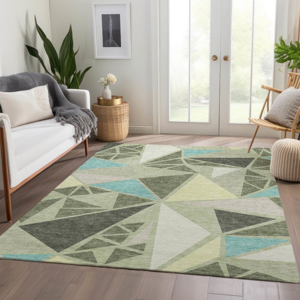 Premium Machine Washable Mayfield AMF1039 Aloe 2'6" x 3'10" Rug